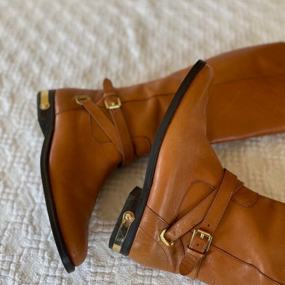 Ralph Lauren equestrian boots size 5.5, caramel color - Picture 2 of 9